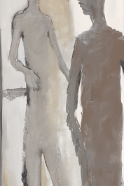 3016311151-DPM++ 2M-7-brush-painted white background canvas, painter's atelier, paintrt's easel, pale tall high model, picture frames, portrait, photo