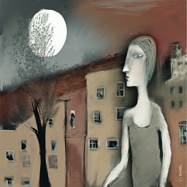 Moonlit story's Art print on 380g polycotton canvas