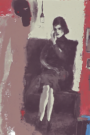 2227851492-DPM++ 2M-9-naive, bizarre, dripping color_BREAK_boy-silhouette, signs, letter, number, sienna_BREAK_lady on sofa, separated monochrome hist