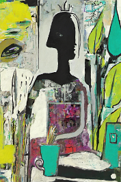 4124686908-DPM++ 2M-7-surrealistic, bizarre, naive,pop art, abstract, thick black line scribble, collage, white doodle_BREAK_mirror, dripping color, d