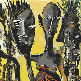 3100739048-DPM++ 2M-7-african statue, african masks, surrealistic, bizarre,pop art, thick black scribble, palm, african doll_ _lora_FDandlSty1_1_