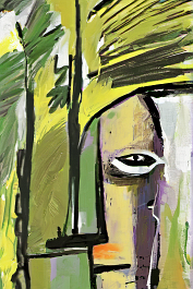 384549342-DPM++ 2M-7-surrealistic, naive, sunlight, black line scribble, yellow to orange_BREAK_palm, beach, island, yellow to orange_BREAK _paintin