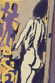 2595172752-DPM++ 2M-9-naive, bizarre, dripping color_BREAK_boy-silhouette, signs, letter, number, sienna_BREAK_lady backside bent over, separated mono