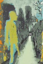 350905313-DPM++ 2M-9-naive, bizarre, dripping color_BREAK_boy-silhouette, signs, letter, number, sienna_BREAK_lady walking landscape, separated monoc