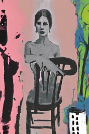 947151102-DPM++ 2M-9-naive, bizarre, dripping color_BREAK_boy-silhouette, signs, letter, number, sienna_BREAK_lady on chair, separated monochrome his