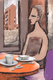 1835024645-DPM++ 2M-8.5-restaurant BREAK_fine art painting, abstract, sienna colored half body,window, girl-portrait-photo BREAK_phone, sunglasses BRE