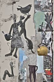 227668945-DPM++ 2M-8-street art, collage, scissors, wall, surrealistic, teapot with hands and feet_ _lora_FDandlSty2_1_