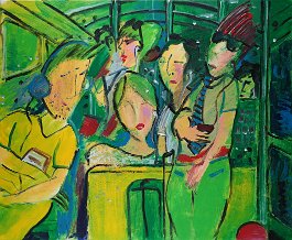 subway Acryl auf Leinwand 110x90cm