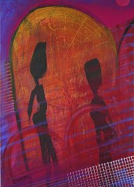 Nur Frauen im Haus Acryl auf Leinwand 50x70cm