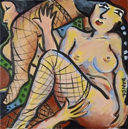 The fishnet stockings Acryl auf Leinwand 50x50cm