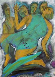 male society Acryl auf Leinwand (Mischtechnik) 50x70cm