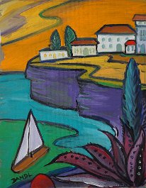 Mediterranean Bay 4 Acryl auf Leinwand 50x40cm