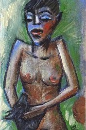 woman with dog 4 Acryl auf Leinwand 20x50cm