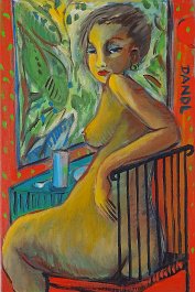 woman in front of the window Acryl auf Leinwand 40x60cm