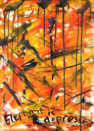 Elephant is depressed Acryl auf Leinwand 70x50cm
