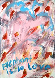 Elephant is in love Acryl auf Leinwand 70x50cm
