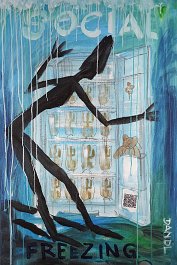 SOCIAL FREEZING Acryl auf Leinwand (Mischtechnik) 120x80cm Code: Social FREEZING Social SQUEEZING More details here: ►elppA ►koobecaF