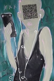 WHAT AM I ? Acryl auf Leinwand (Mischtechnik) 120x40cm Code: WHAT AM I ? ... just ask Googoo. Googoo knows everything before you search for it. Googoo is everybody's best...