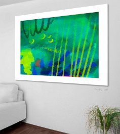 37-2017 - Water plants Art print on 380g polycotton canvas