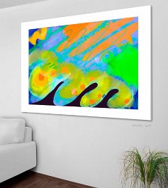 44-2017 - Black waves Art print on 380g polycotton canvas
