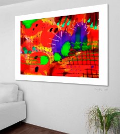 45-2017 - Strawberry sea Art print on 380g polycotton canvas