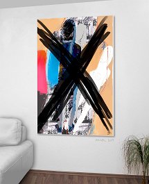 24617_Components of personal profiles Art print on 380g polycotton canvas
