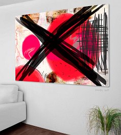 25517_Red moon Art print on 380g polycotton canvas