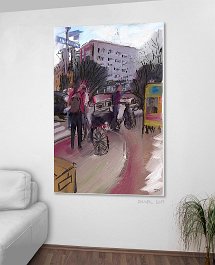 40217_Subway station silberhornstraße Art print on 380g polycotton canvas