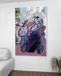 41217_Family excursion Art print on 380g polycotton canvas