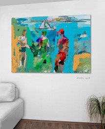 18016_sea poetry Art print on 380g polycotton canvas