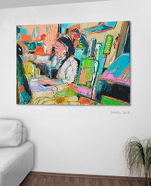 18018_the last human workplace Art print on 380g polycotton canvas
