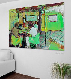18020_Men talk Art print on 380g polycotton canvas