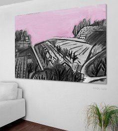 18026_Landscape with diesel smog Art print on 380g polycotton canvas