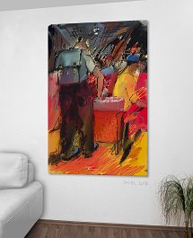 18270_Deutschland geht es gut Art print on 380g polycotton canvas