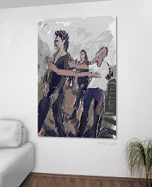 18261_Please do not go away Art print on 380g polycotton canvas