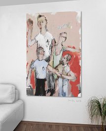 18268_The re-education of robots to humans Art print on 380g polycotton canvas