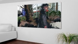 Der Pinsel-Paparazzi_2 Art print on 380g polycotton canvas