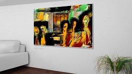 Door open_Door close_03 Art print on 380g polycotton canvas