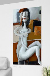 Female head Art print on 380g polycotton canvas