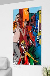 Red pillar1 Art print on 380g polycotton canvas