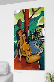 Red pillar 2 Art print on 380g polycotton canvas