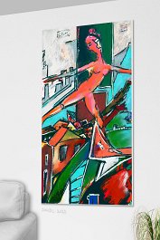 Red pillar 6 Art print on 380g polycotton canvas