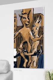Red pillar 9 Art print on 380g polycotton canvas