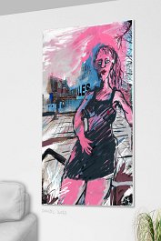 bottle collector 2 Art print on 380g polycotton canvas