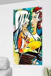 rosa_liste_1a_print Art print on 380g polycotton canvas