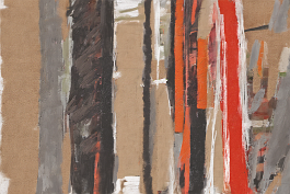 3655459745-DPM++ 2M-7-pop art painted, red-orange brushstroke, tan-olive horizontal line, black pencil circle, brown, rectangular objects, number, let