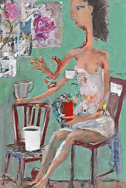 1088673147-DPM++ 2M-7-model, painter with 5 arms, brush, cup, flower, chair, collage, naive painting_ _lora_FDandlSty2_1__