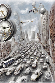 2326570135-DPM++ 2M-7-surrealistic, traffic,city,clockwork, white background_ _lora_FDandlSty2_1__