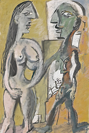 1327176635-DPM++ 2M-7-portrait of pablo picasso and his model,full body, doubleface, signs, sunlight, scribble, sketch_ _lora_FDandlSty2_1_
