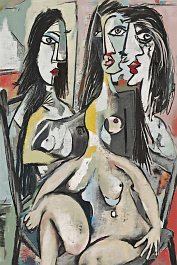2180915664-DPM++ 2M-7-nude girl, white skin, doubleface, sitting on a chair, combing her long black hair, mirror, signs, sunlight, scribble, face to-3